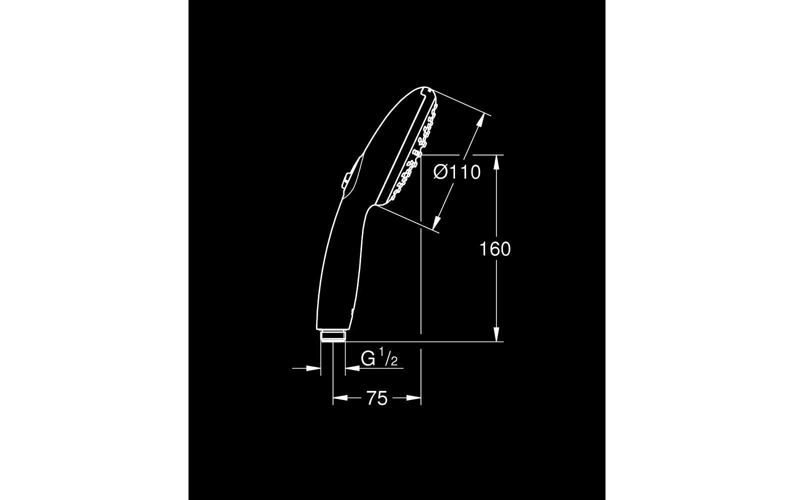 GROHE Handbrause Vitalio Start 110 Mattschwarz
