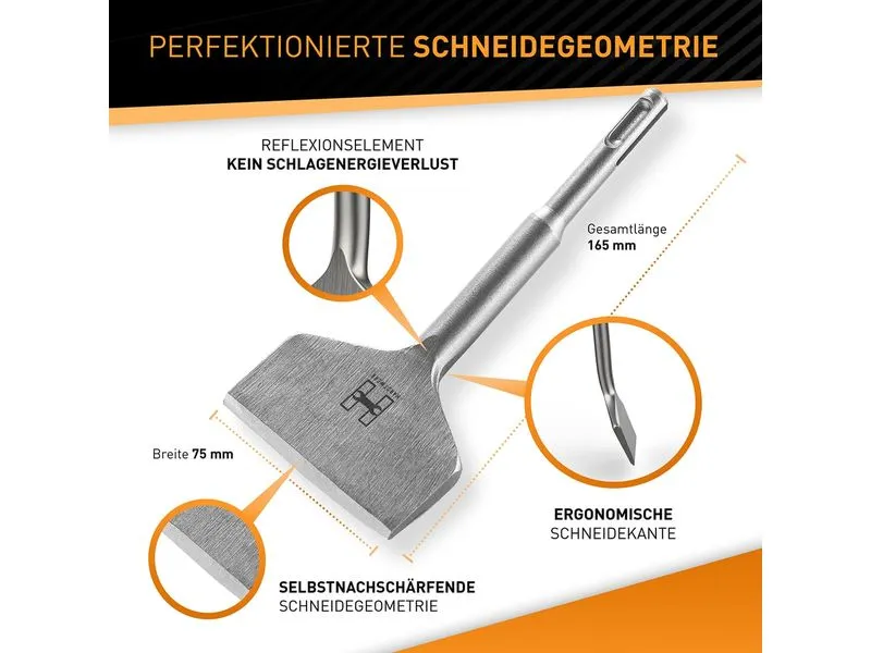 Hardtwerk Turbo Fliesenmeissel für Bohrhammer 165 x 75 mm