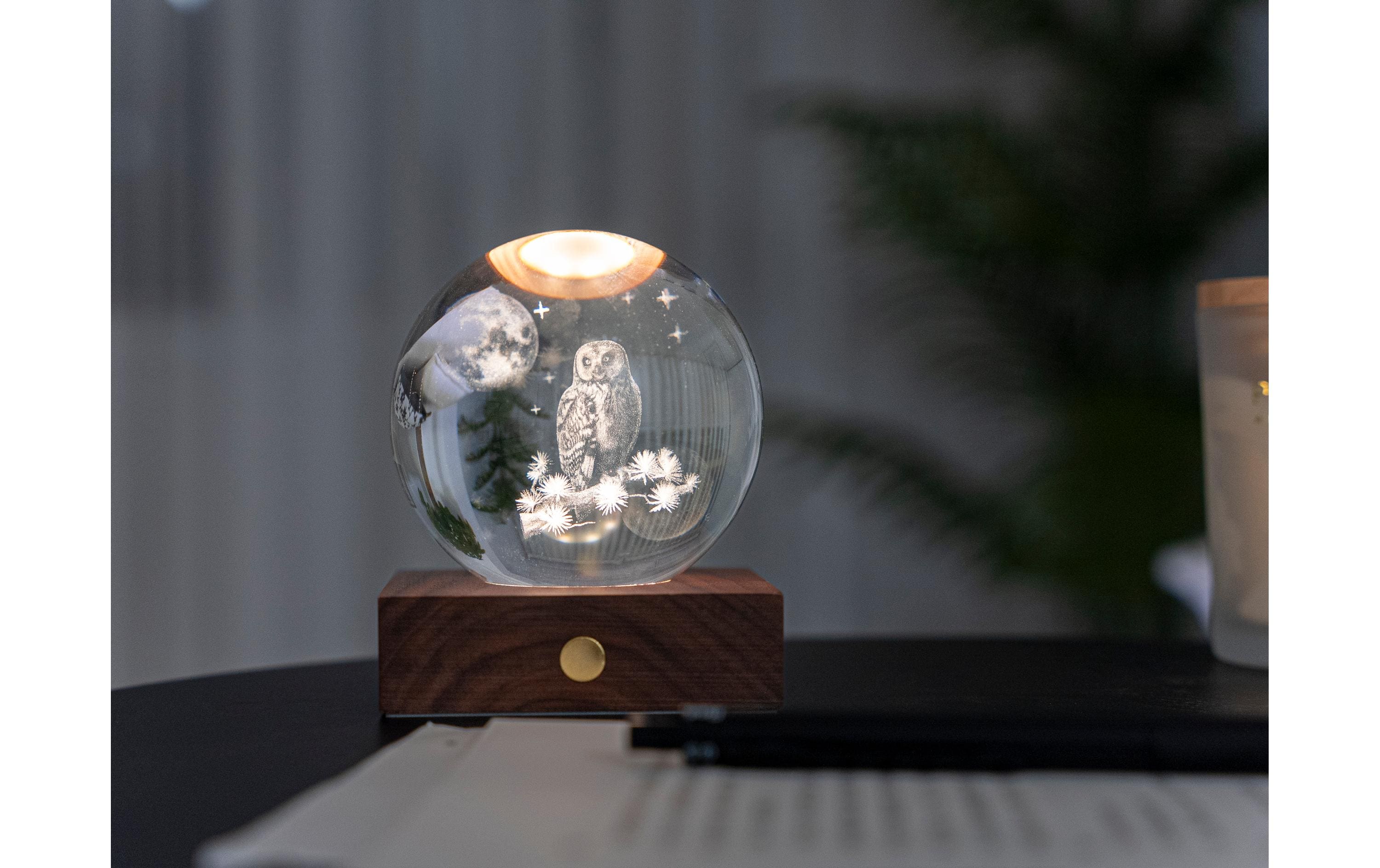 Gingko LED Stimmungslicht Amber Eule Braun/Transparent Gingko LED Stimmungslicht Amber Eule Braun/Transparent