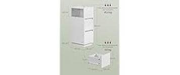 VASAGLE Nachttisch 25 x 65 cm, Weiss