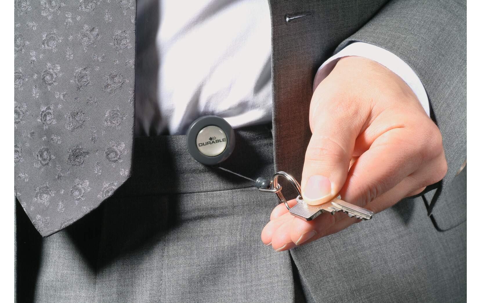 DURABLE Ausweishalter mit Jojo Anthrazit, 10 Stück