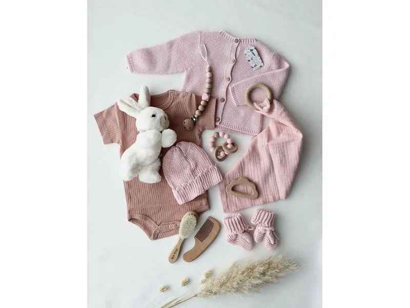Oykami Baby Geschenkbox Rosa Verona Hase Weiss