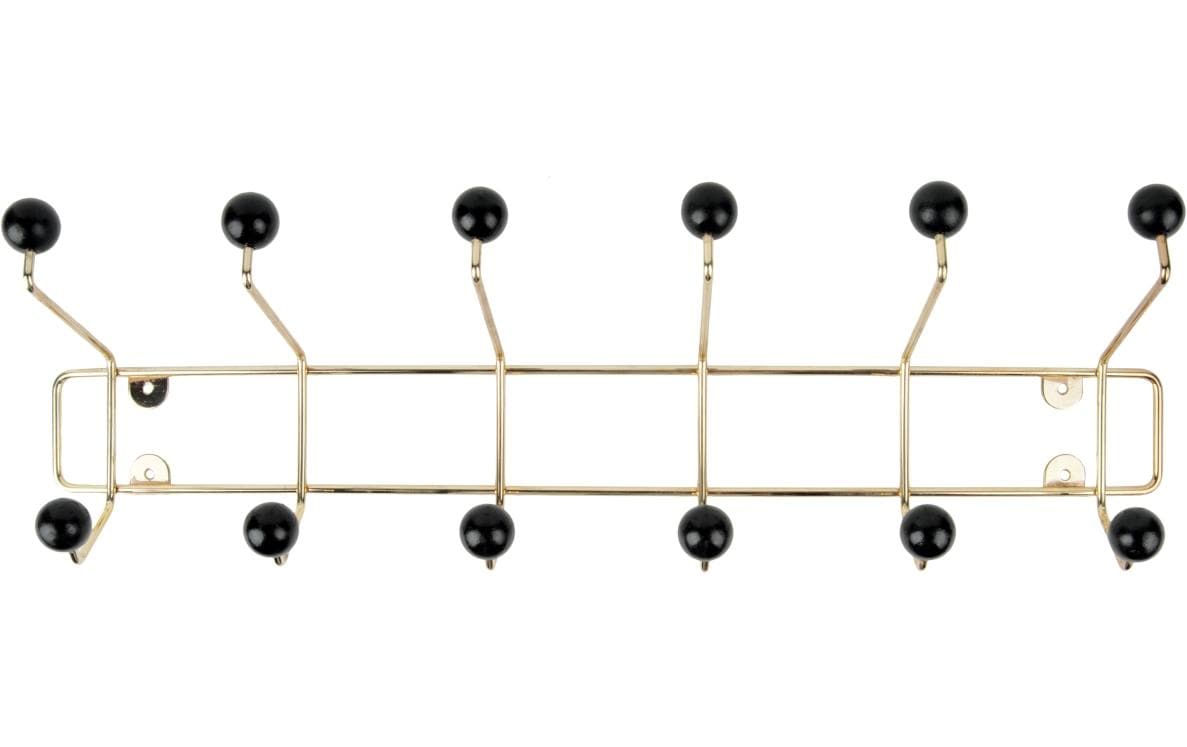 present time Wandgarderobe Saturnus 12 Haken, Schwarz/Gold