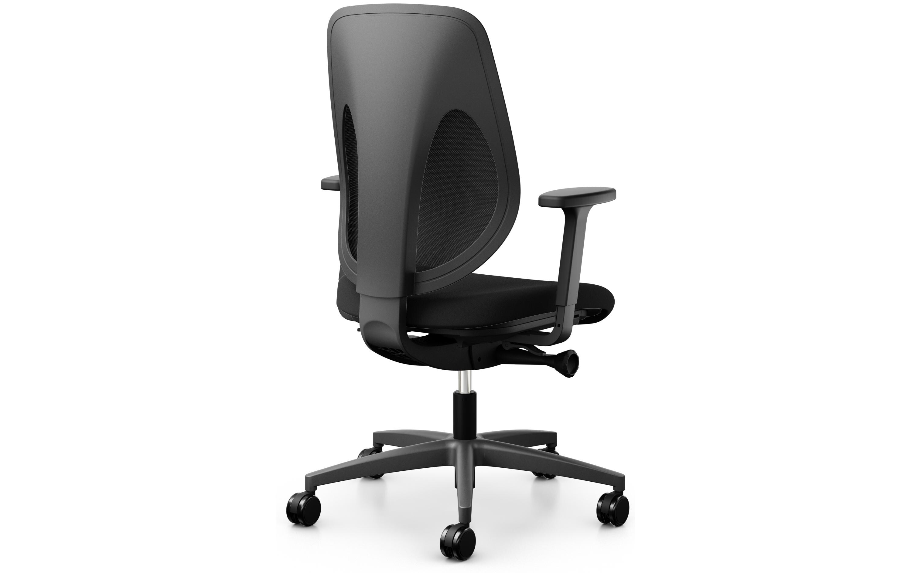 Giroflex Bürostuhl 353 mit Netzrücken und Armlehnen, Schwarz