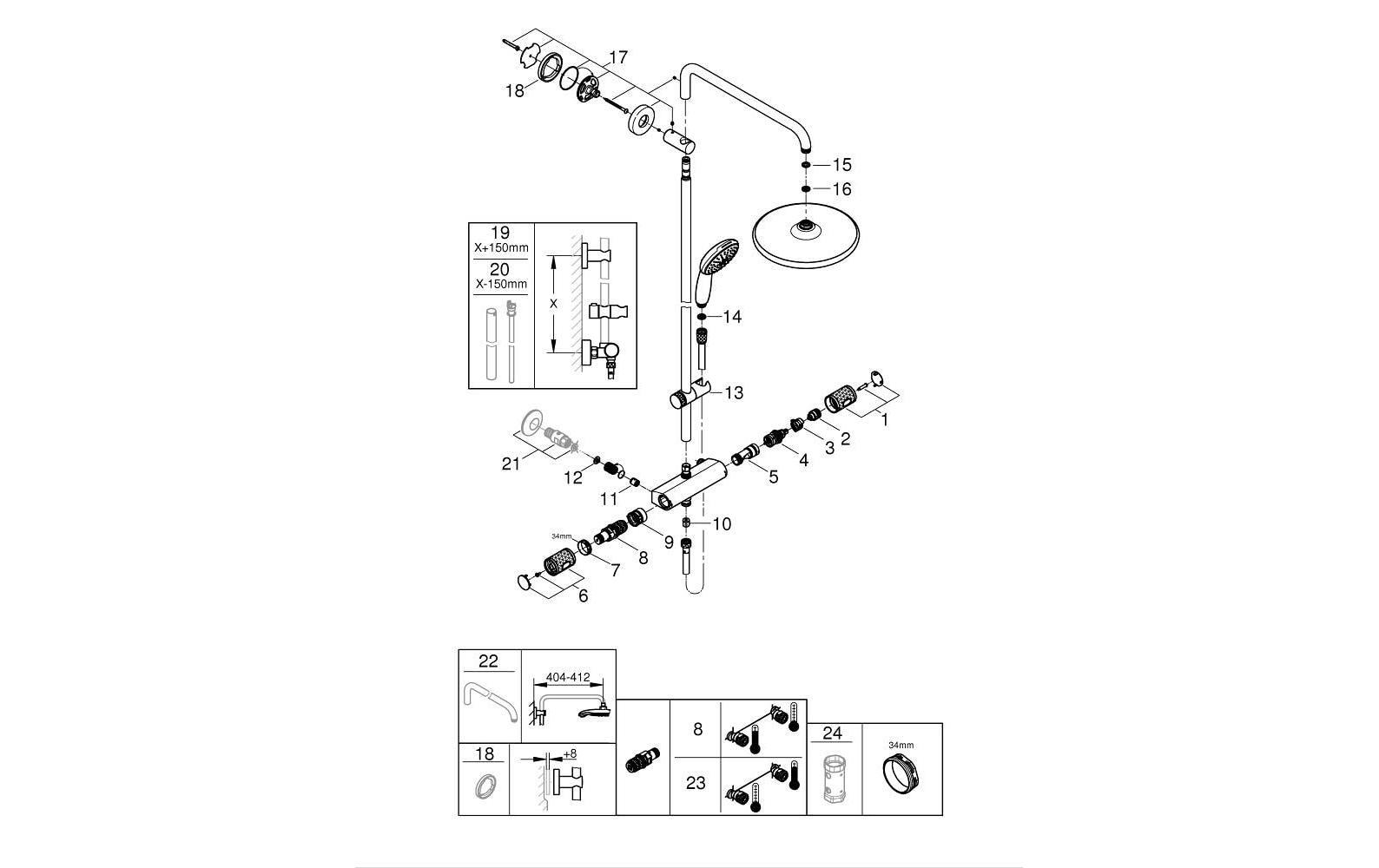 GROHE Duschsystem Vitalio Start System 250 GROHE Duschsystem Vitalio Start System 250