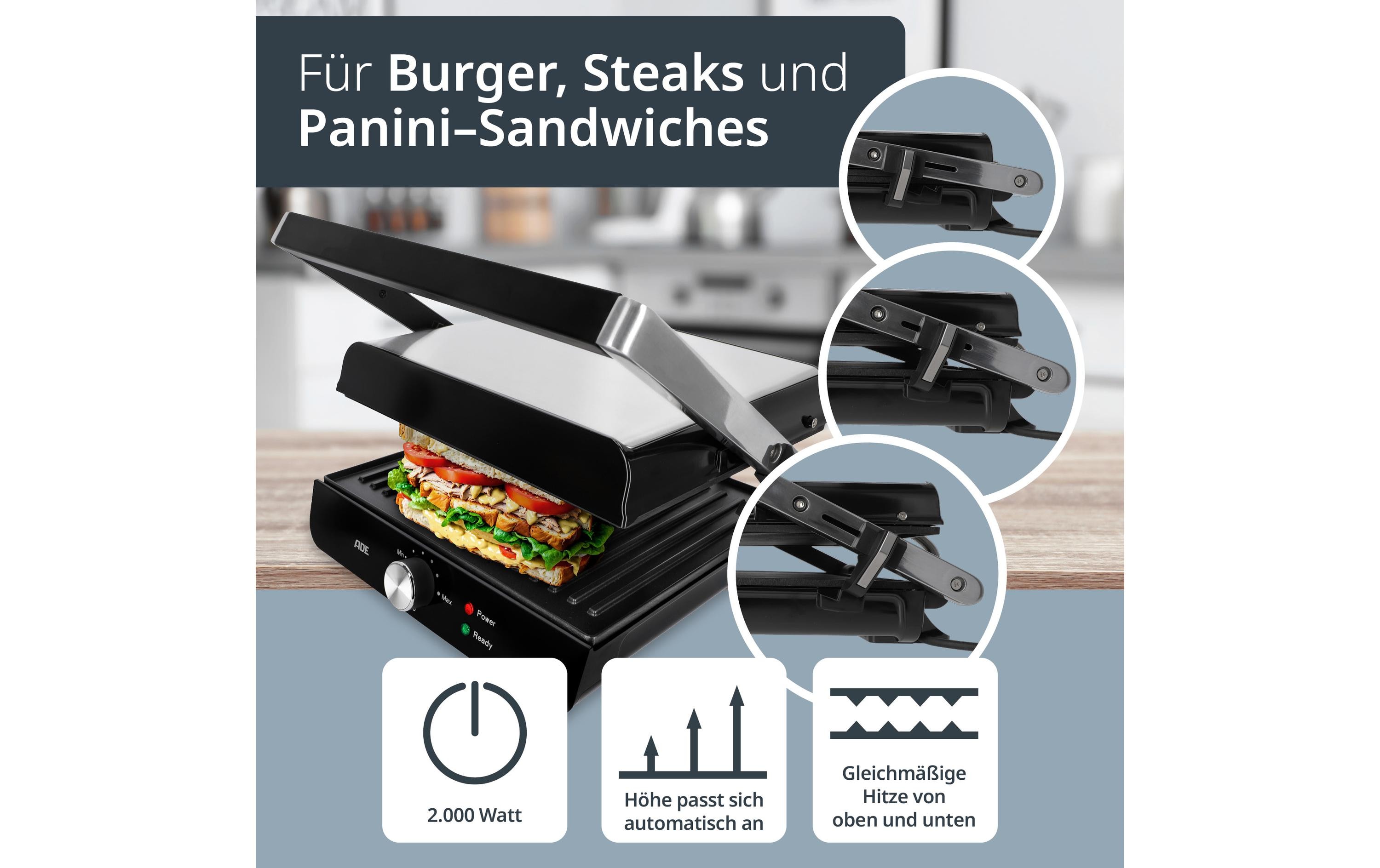 ADE Kontaktgrill 2000 W