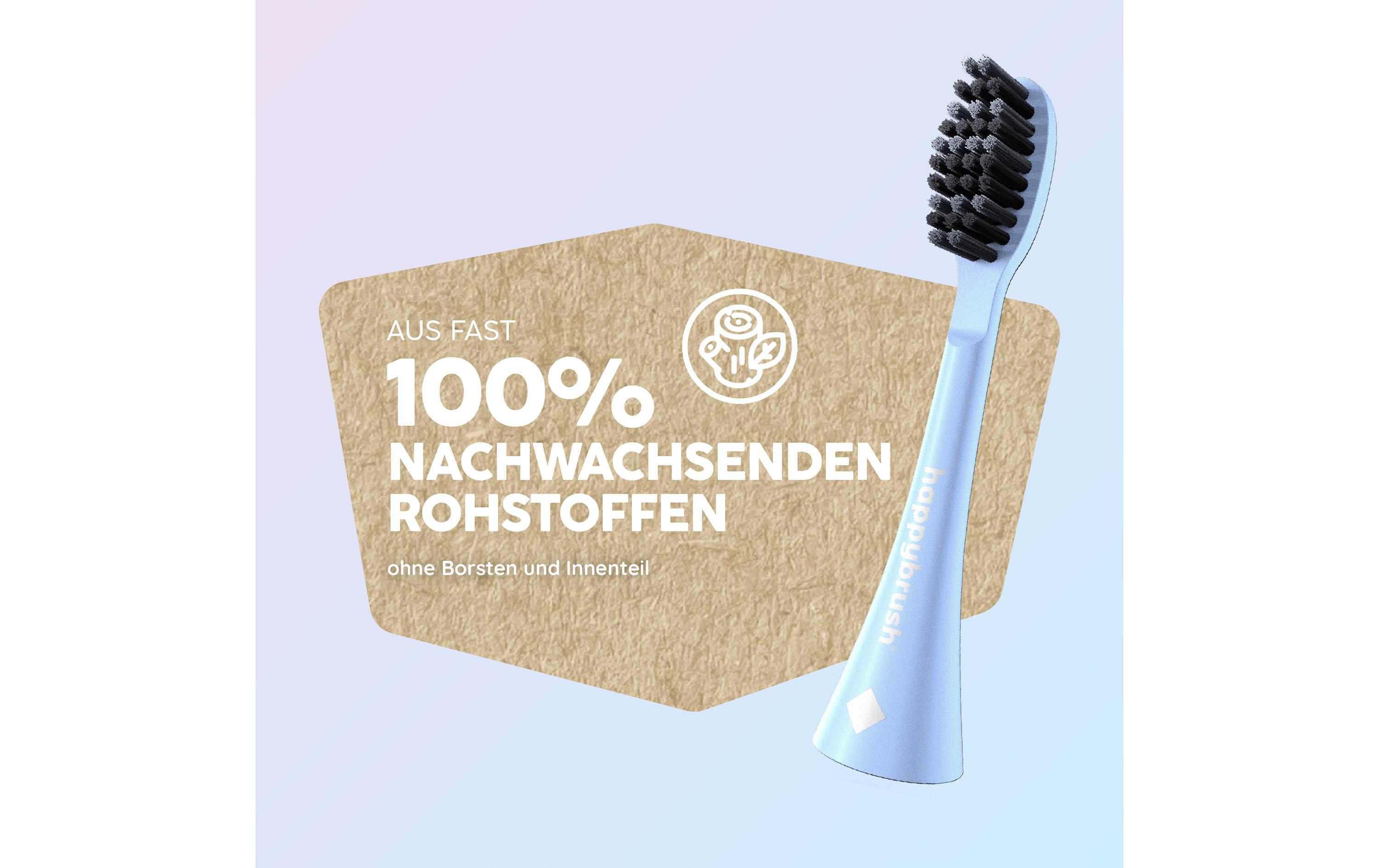 happybrush Zahnbürstenkopf Eco Vibe V3+ Sunrise-Edition, 3 Stück