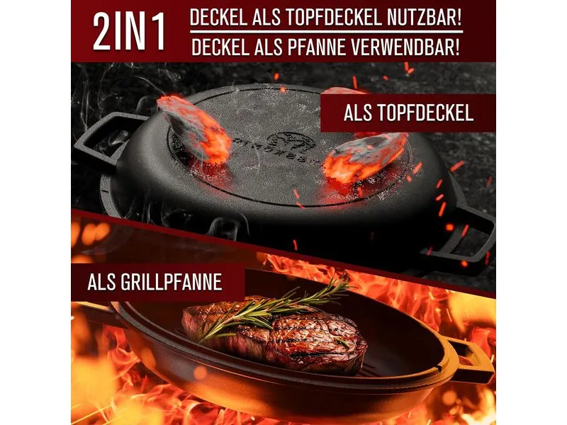 Gusskoenig 2in1 Dutch Oven -Topf 4.8 l und Pfanne 1.8 l Gusskoenig 2in1 Dutch Oven -Topf 4.8 l und Pfanne 1.8 l