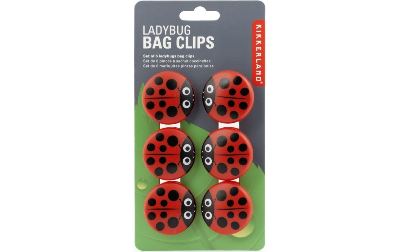 Kikkerland Verschlussclip Glückskäfer 6 Stück, Rot/Schwarz