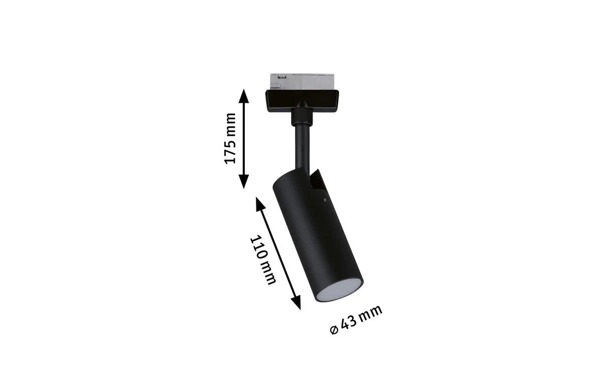 Paulmann LED Schienenspot URail Tubo, 5 W, 3000 K, Schwarz Paulmann LED Schienenspot URail Tubo, 5 W, 3000 K, Schwarz
