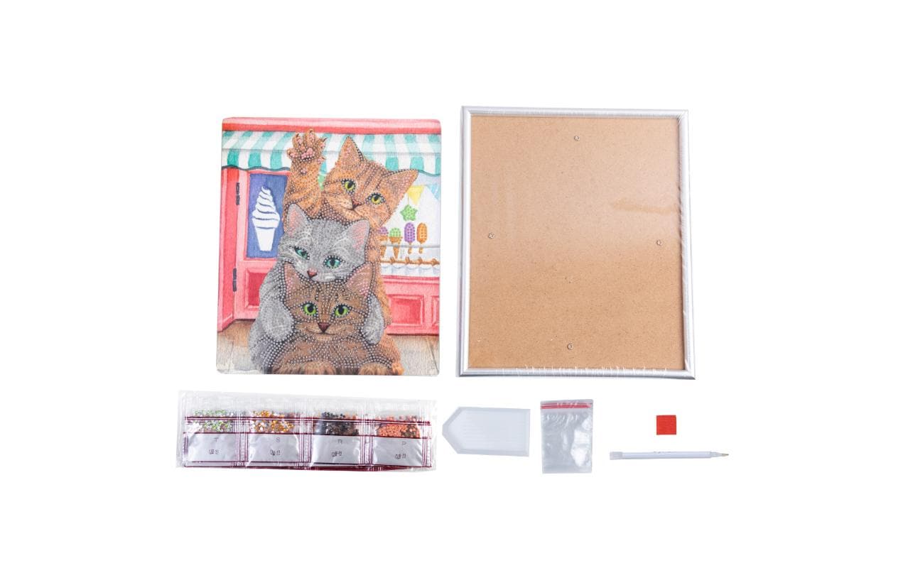 CRAFT Buddy Bastelset Crystal Art Kätzchen 21 x 25 cm