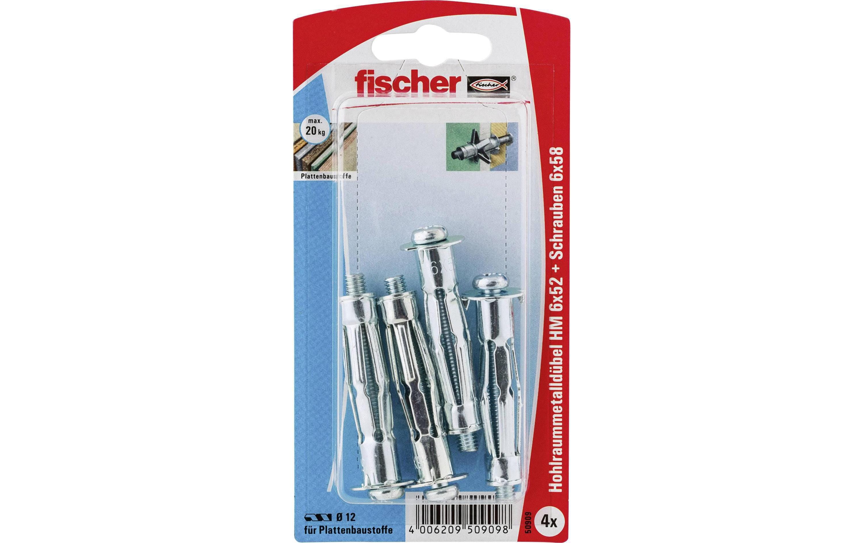 Fischer Hohlraumdübel HM 6 x 52 S, 4 Stück Fischer Hohlraumdübel HM 6 x 52 S, 4 Stück