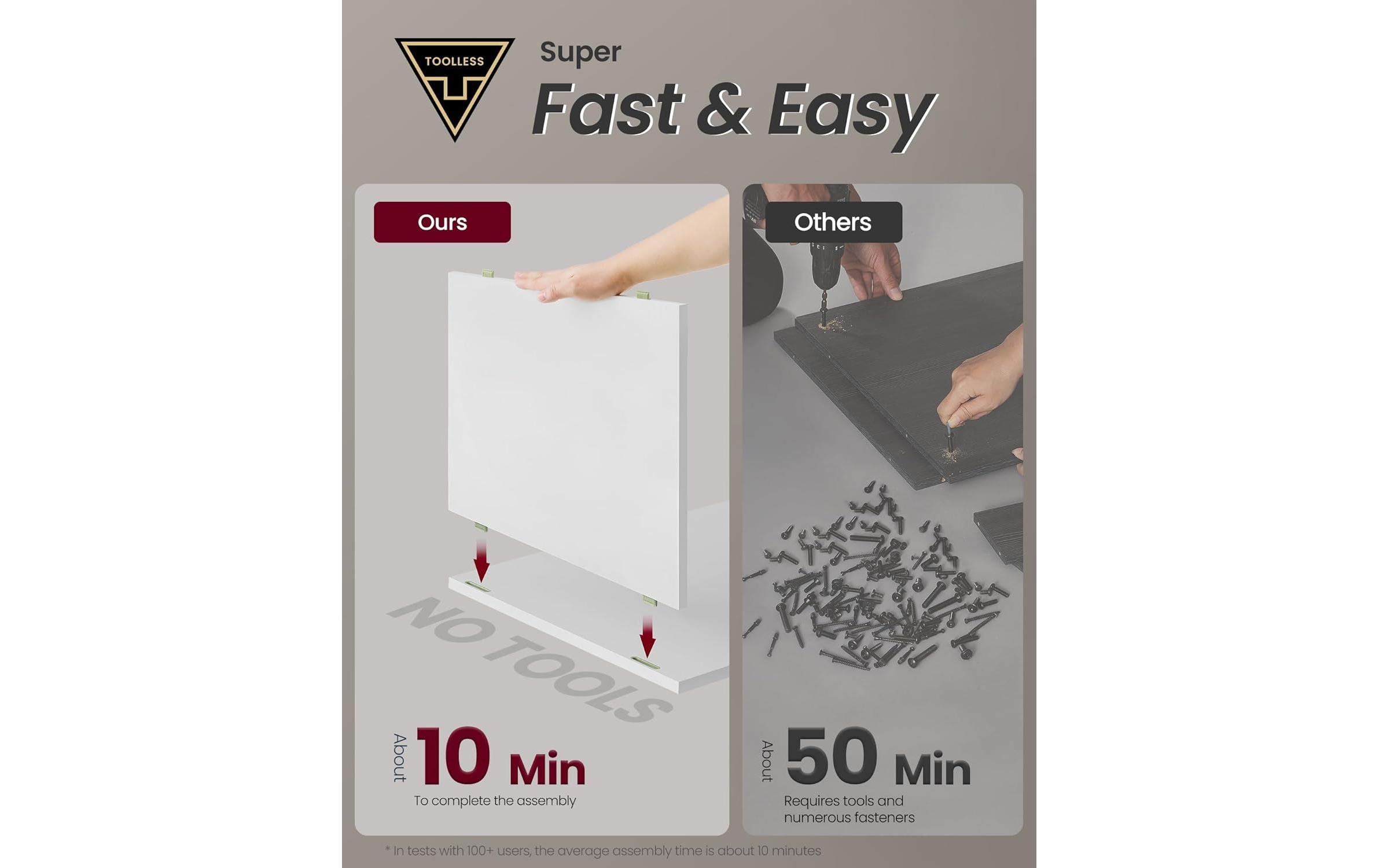 Songmics Nachttisch mit 3 Schubladen 45 x 58.7 cm, Weiss