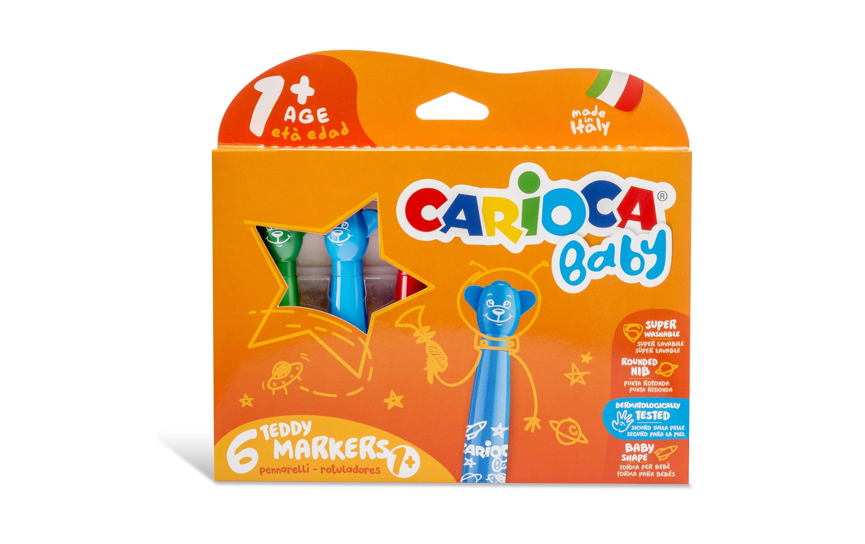 Carioca Fasermaler Baby Teddy 1+ 6 Stück, Mehrfarbig