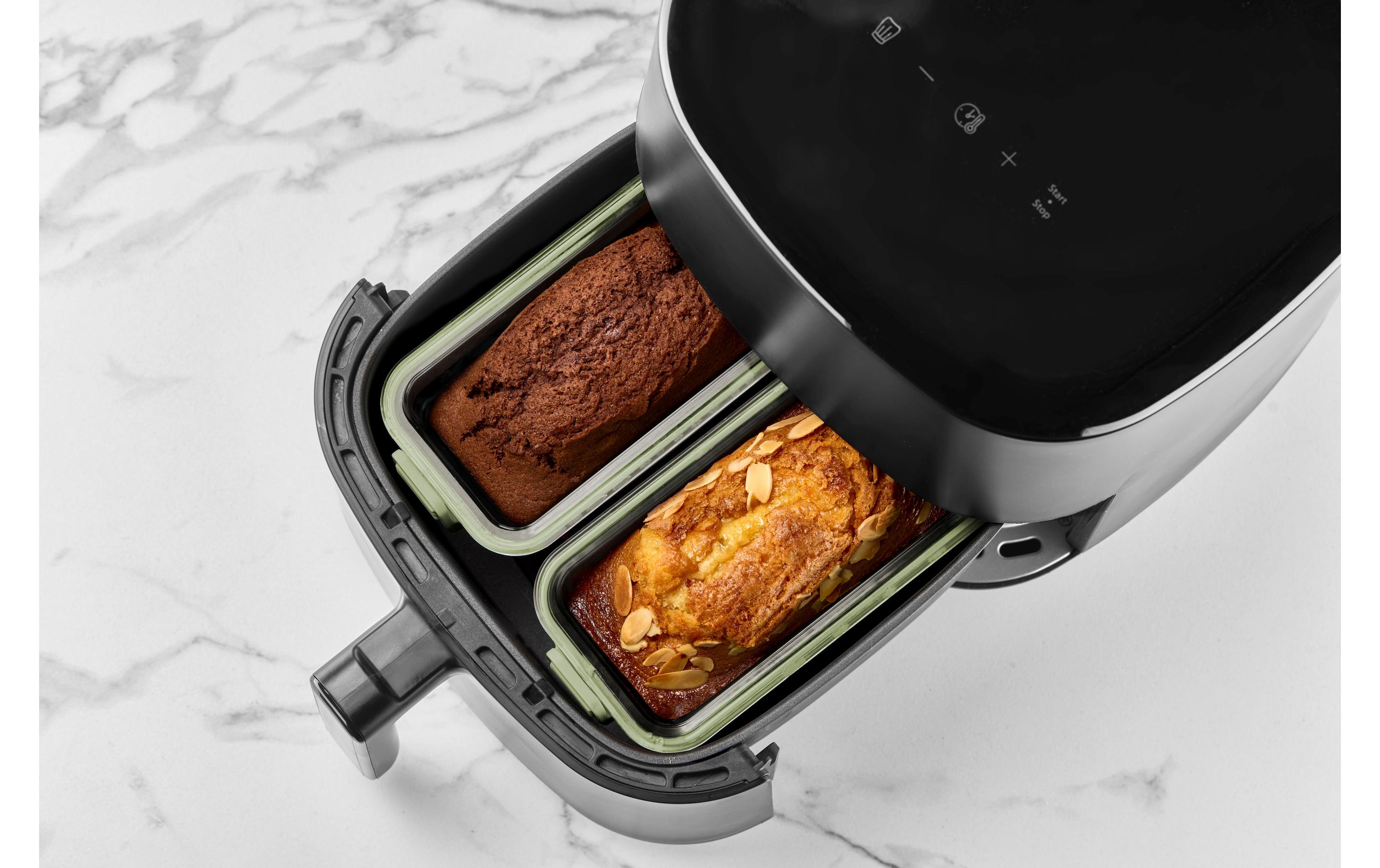 Lékué Backeinsatz Glasbehälter für Air Fryer Rechteckig, 2 Stück