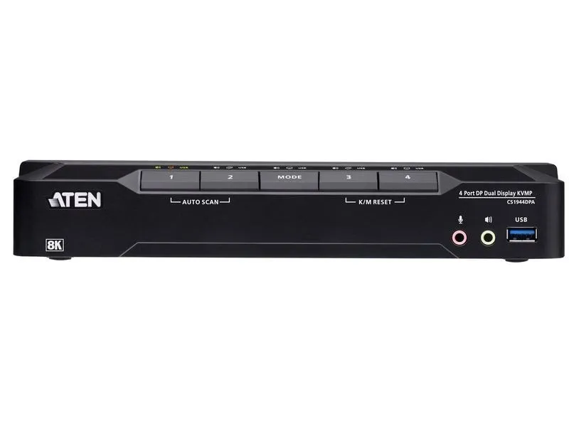 Aten Aten KVM-Switch 4-fach Audio/DP(Displayport)/USB 3.0, 8K, Dual Display, Aten Aten KVM-Switch 4-fach Audio/DP(Displayport)/USB 3.0, 8K, Dual Display,