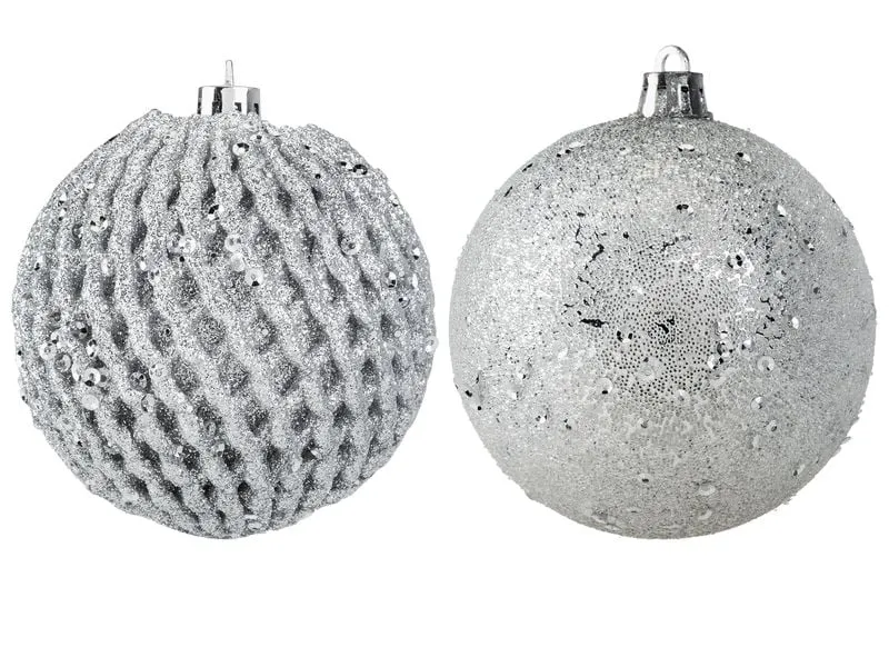 COCON Weihnachtskugel 12 Stück, Silber
