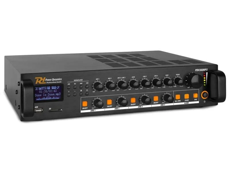 Power Dynamics Verstärker Pro PDV360MP3 4-Zonen Mischer Power Dynamics Verstärker Pro PDV360MP3 4-Zonen Mischer