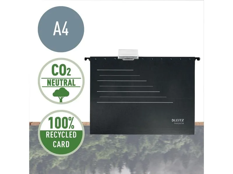 Leitz Hängeregister ALPHA Recycle Schwarz, 10 Stück Leitz Hängeregister ALPHA Recycle Schwarz, 10 Stück