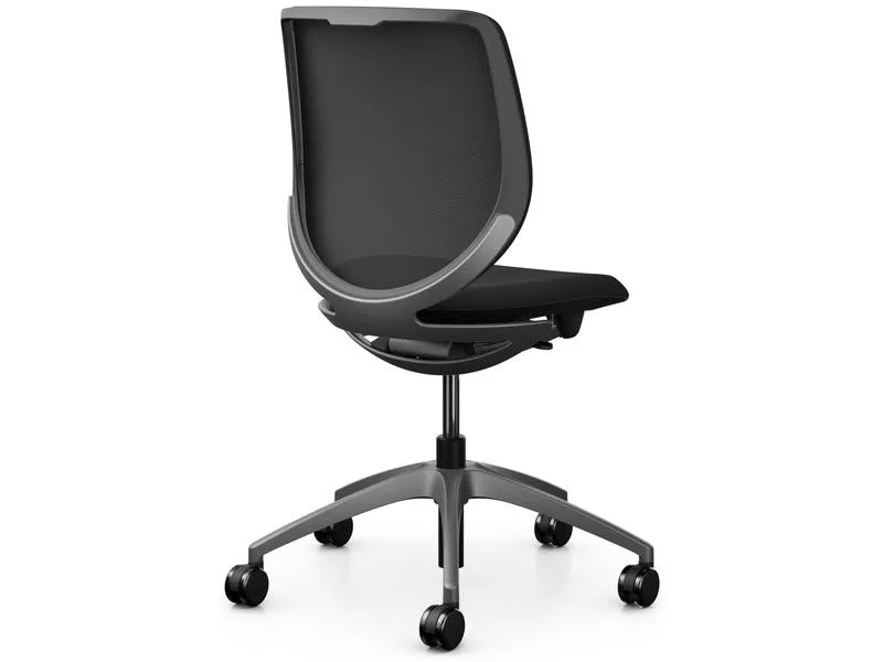 Giroflex Bürostuhl 313 mit Netzrücken, ohne Armlehnen, Schwarz Giroflex Bürostuhl 313 mit Netzrücken, ohne Armlehnen, Schwarz