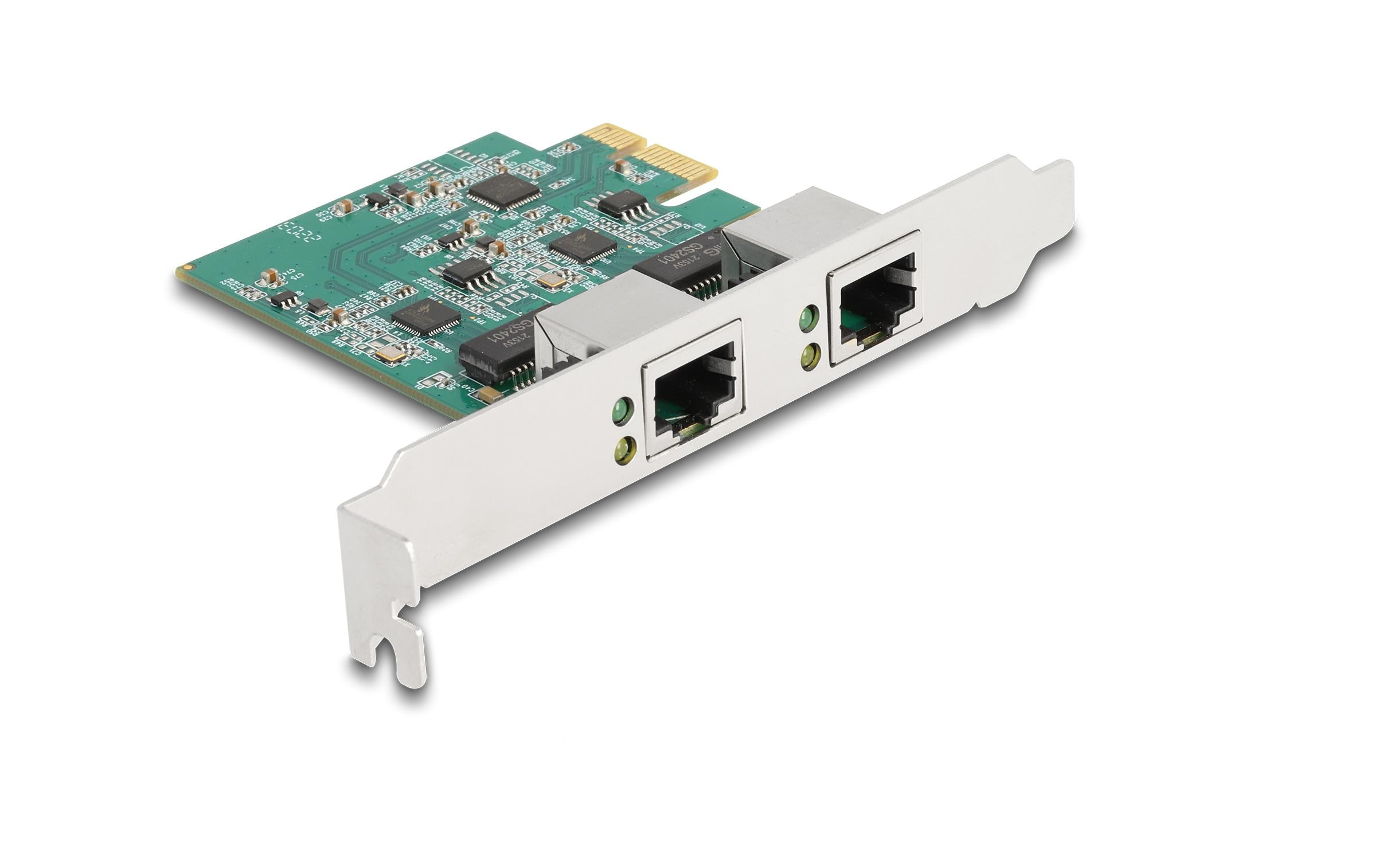 Delock Netzwerkkarte 2x RJ45 2.5 Gbps PCI-Express x1