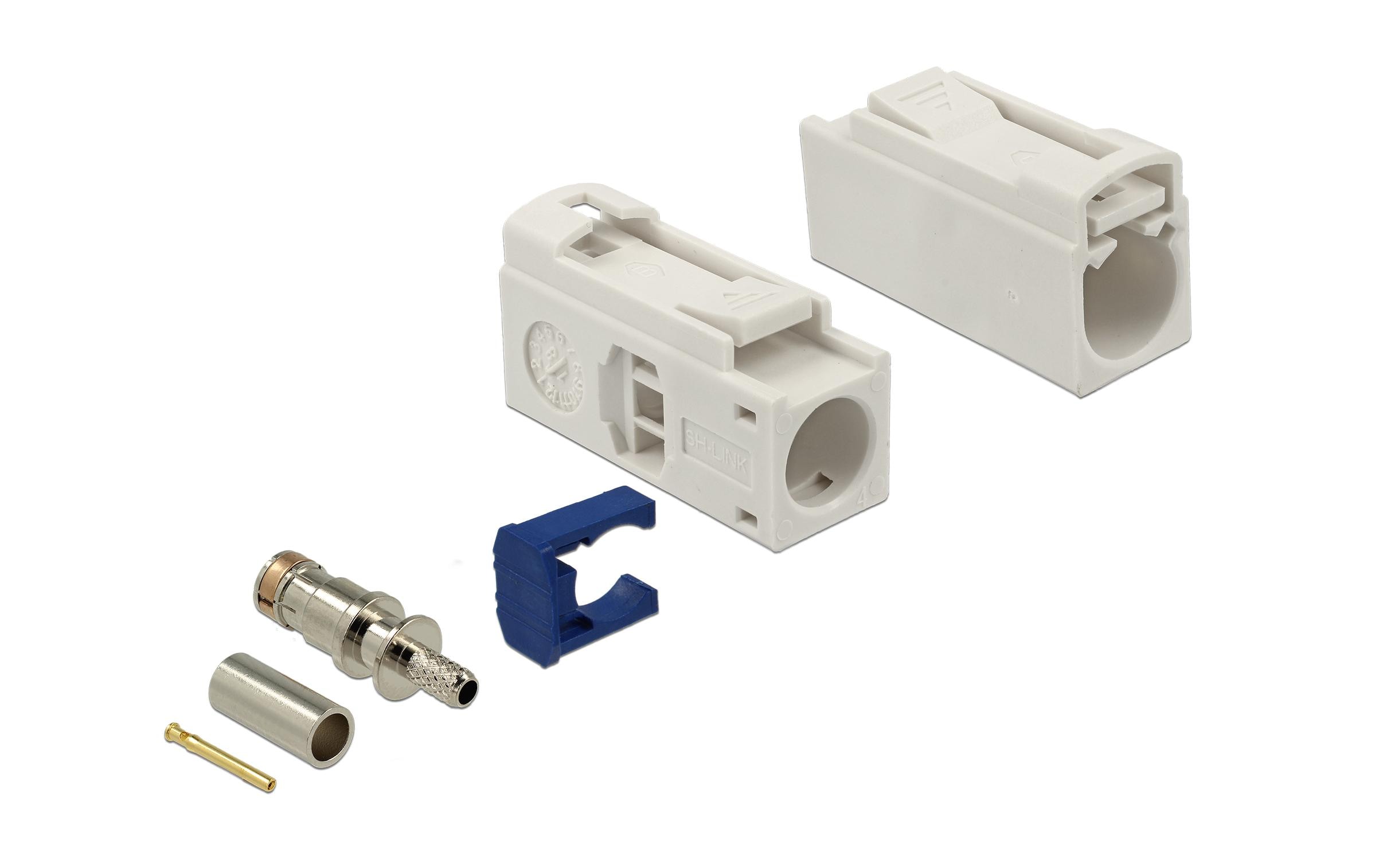 Delock Antennenadapter zum Crimpen FAKRA B Buchse (f) - Offen Offen