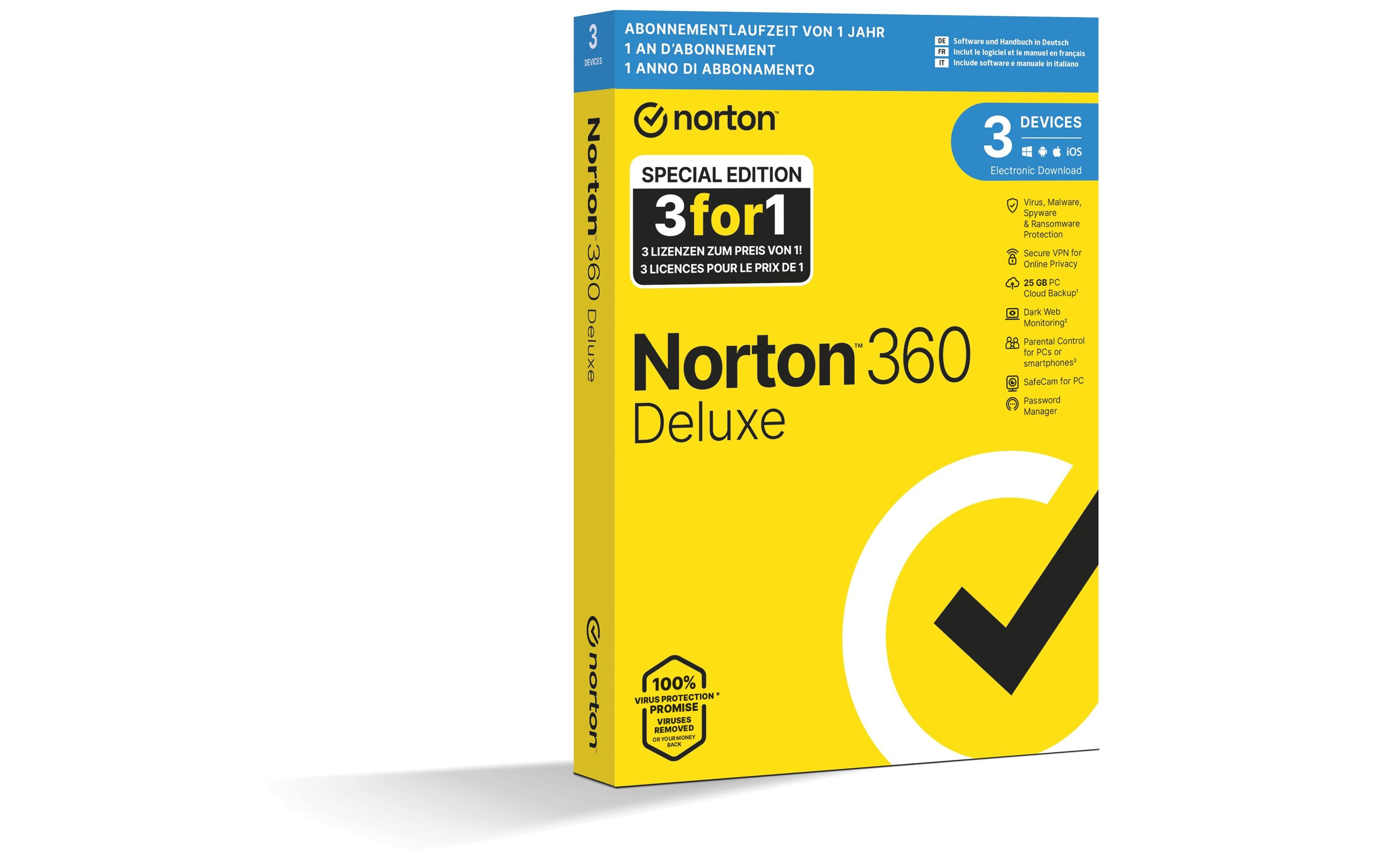 Norton Norton 360 Deluxe – Promo Box, 3 Device, 1 Jahr Norton Norton 360 Deluxe – Promo Box, 3 Device, 1 Jahr