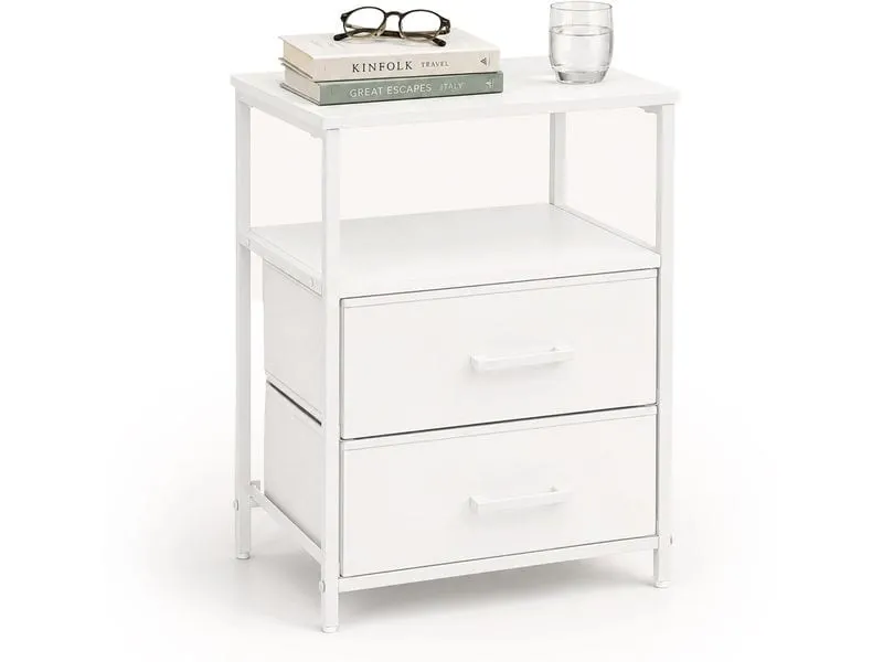 relaxdays Nachttisch 38 x 61 cm, Weiss relaxdays Nachttisch 38 x 61 cm, Weiss