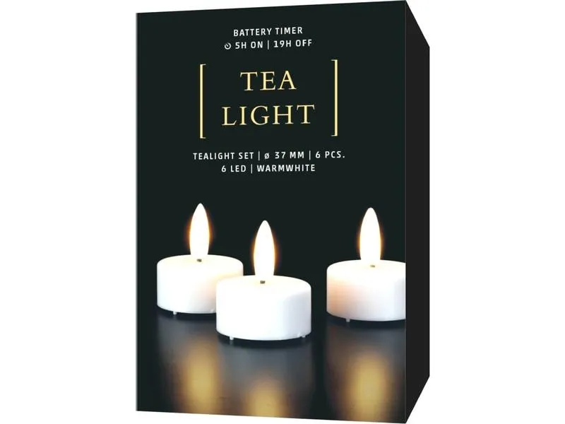 STT LED Teelichter Set 6er Set 3.7 cm, Weiss STT LED Teelichter Set 6er Set 3.7 cm, Weiss