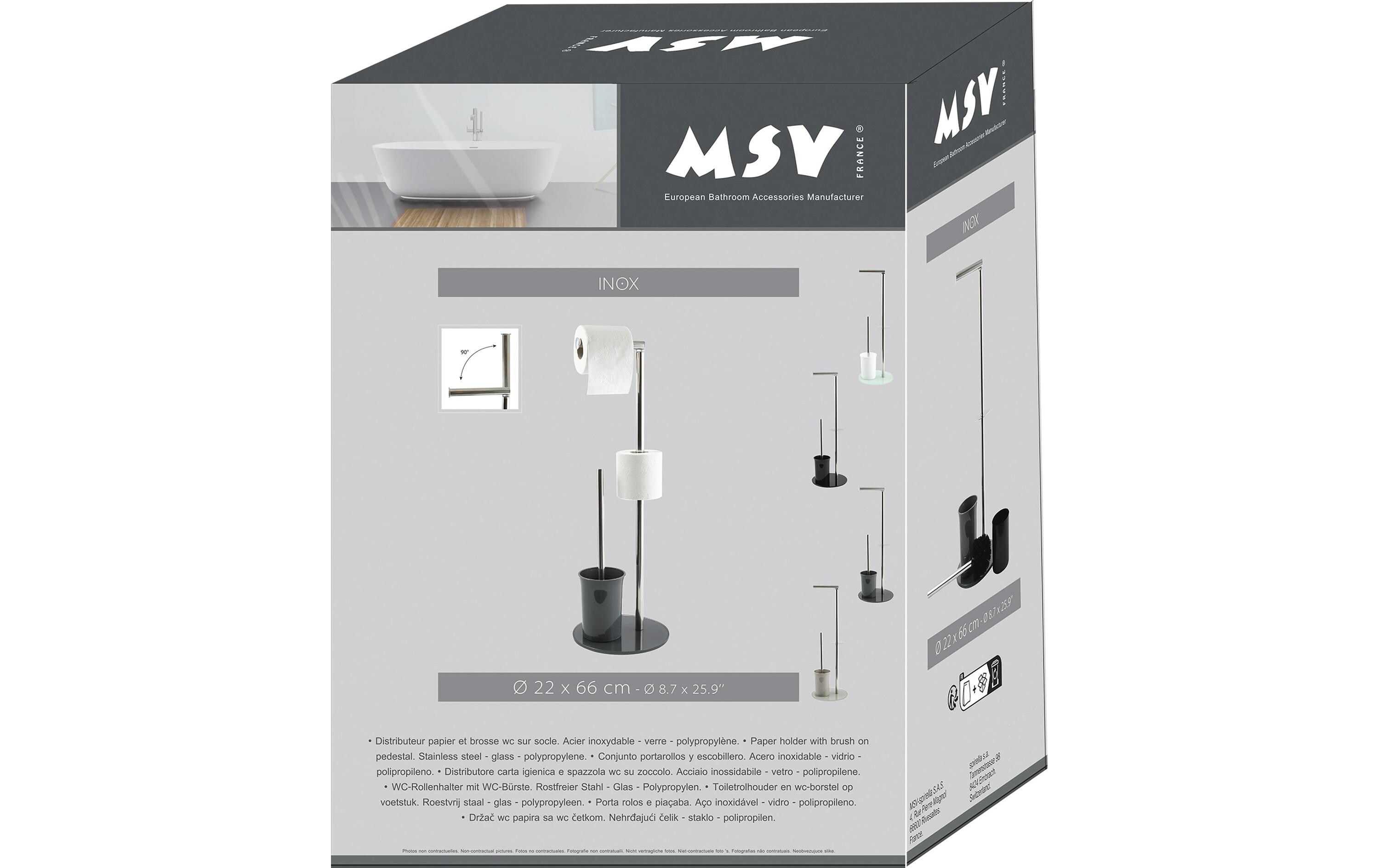 MSV Toilettengarnitur Grau