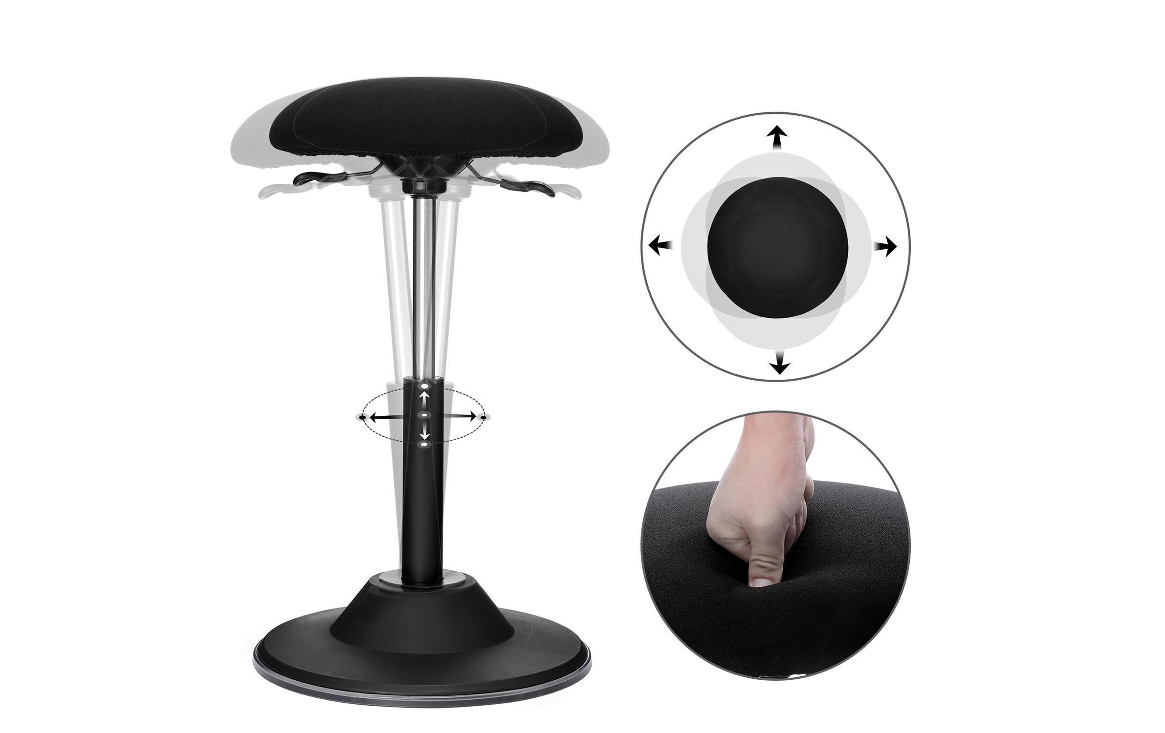 Songmics Hocher mit rutschfestem Bodenpolster Schwarz