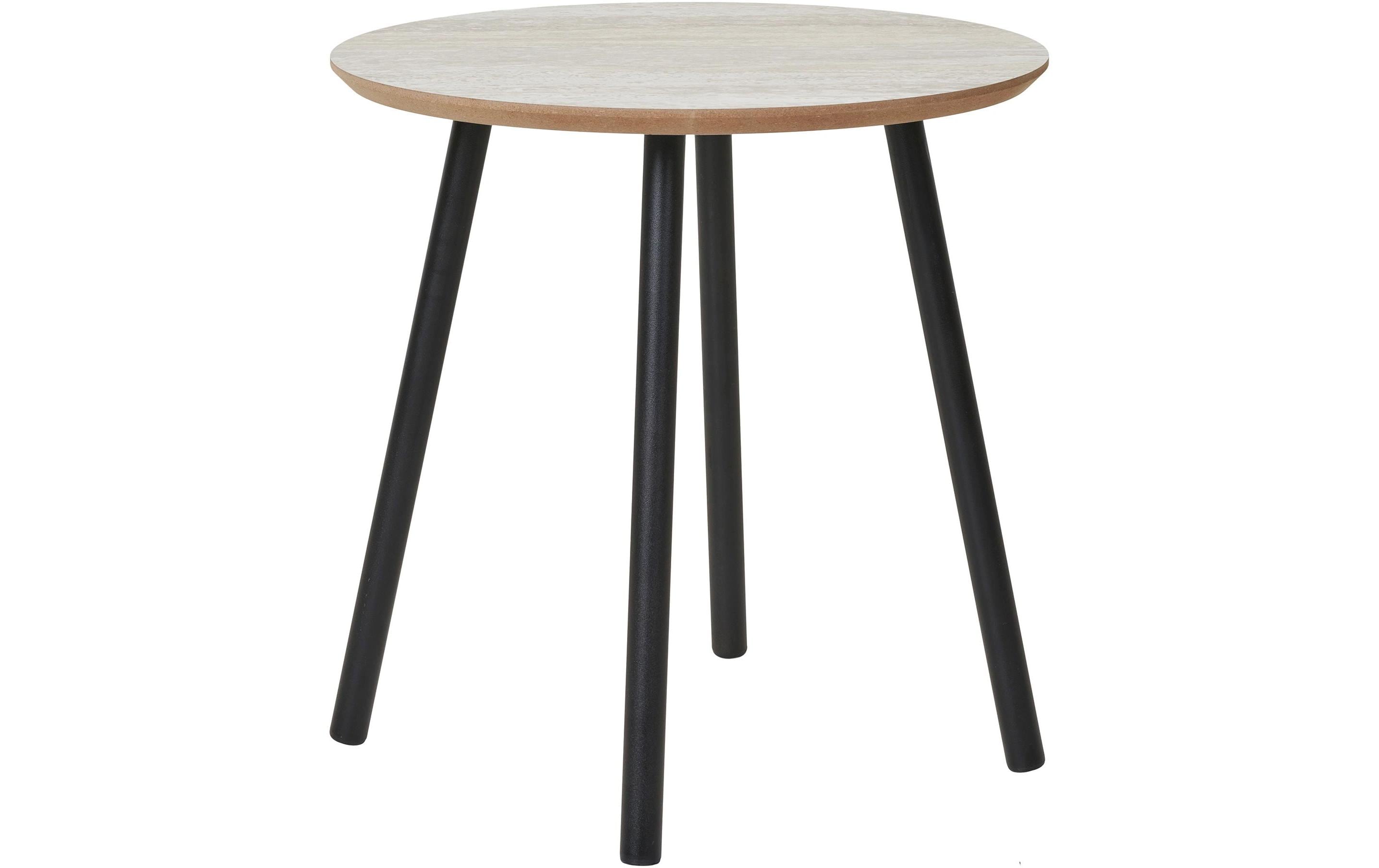 House Nordic Beistelltisch Aalst 40 x 40 cm, Beige/Schwarz