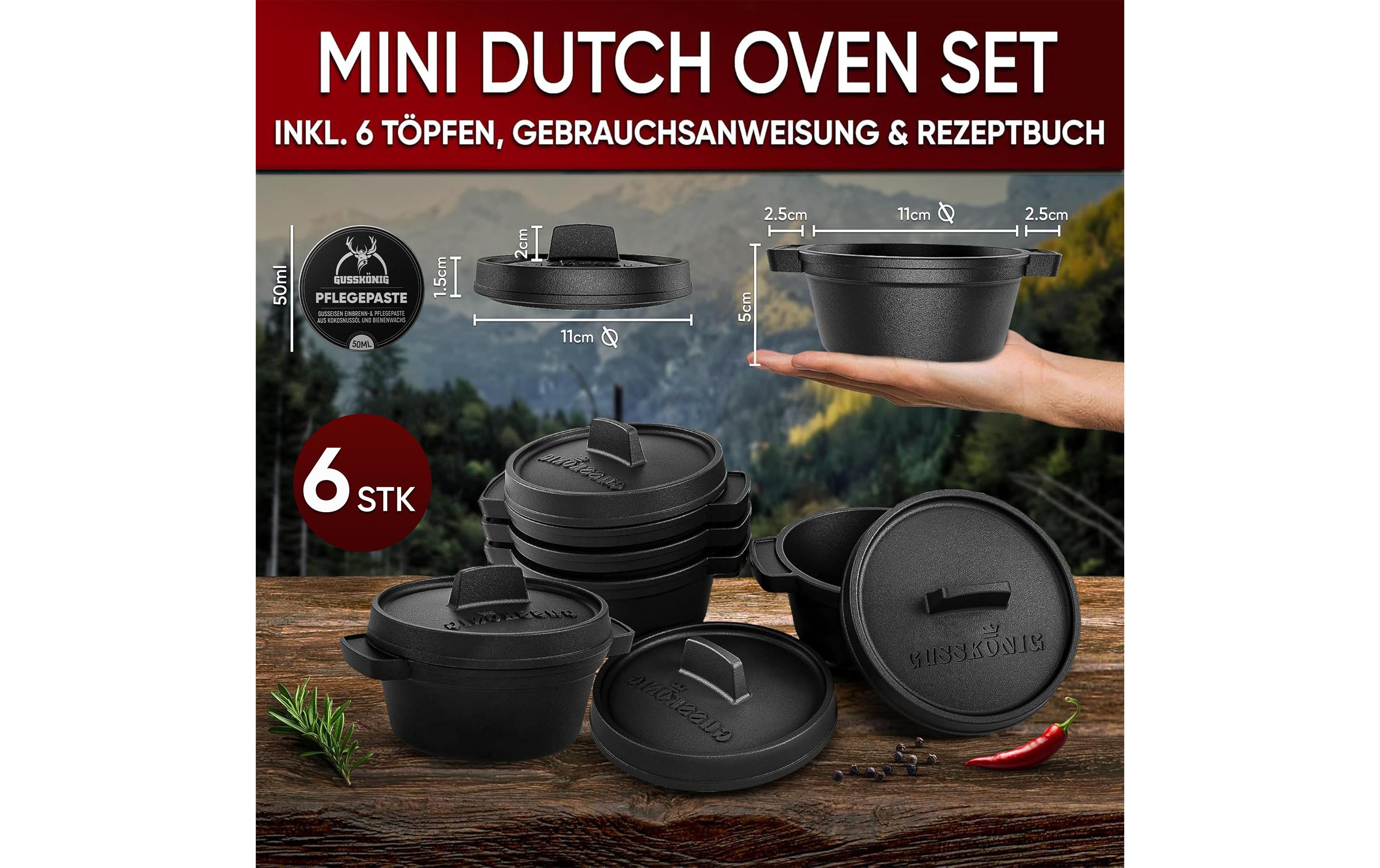 Gusskoenig Mini Dutch Oven 6 set 300 ml