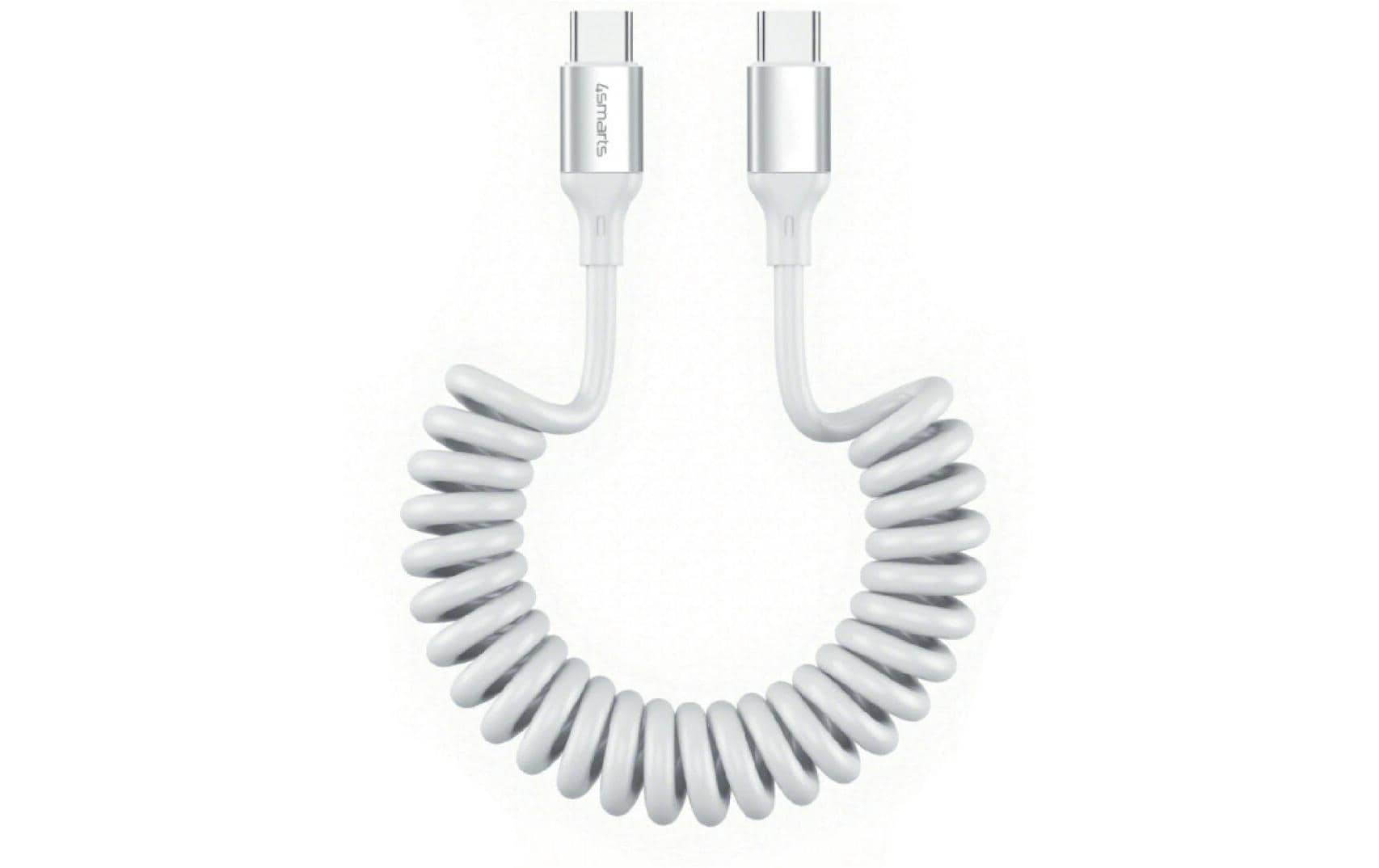 4smarts USB 2.0-Spiralkabel USB C - USB C 1.35 m Weiss