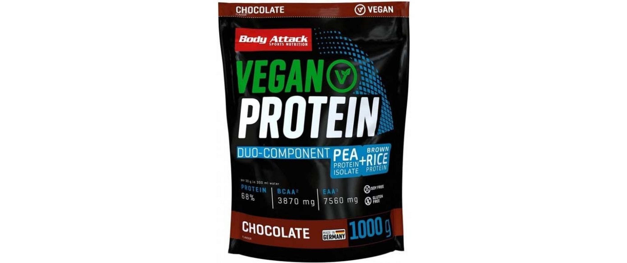 Body Attack Pulver Vegan Protein Schokolade 1000 g
