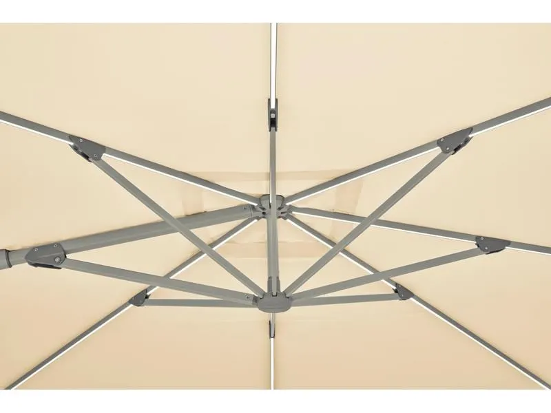 Suncomfort by Glatz Sonnenschirm Varioflex Solar LED, 300 x 300 cm, Hellbeige Suncomfort by Glatz Sonnenschirm Varioflex Solar LED, 300 x 300 cm, Hellbeige
