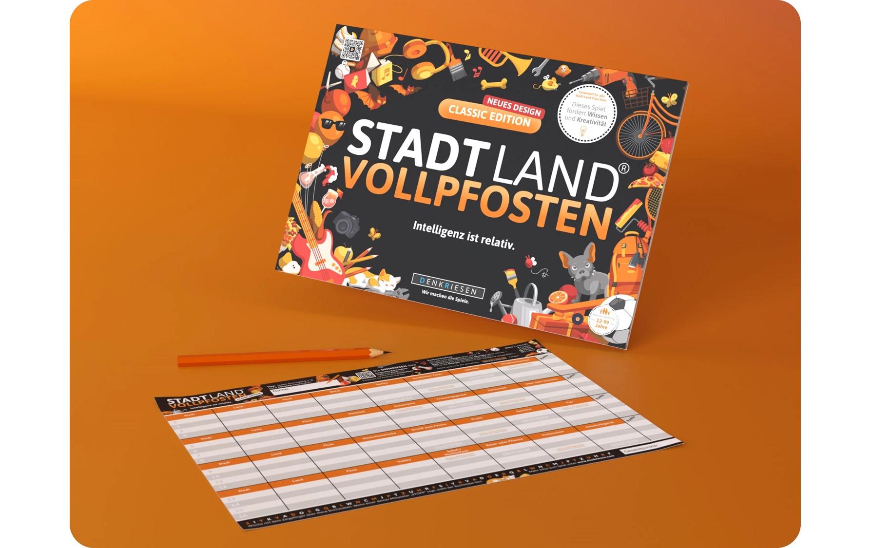 Denkriesen Stadt Land Vollpfosten A4 Block Classic Edition -DE-