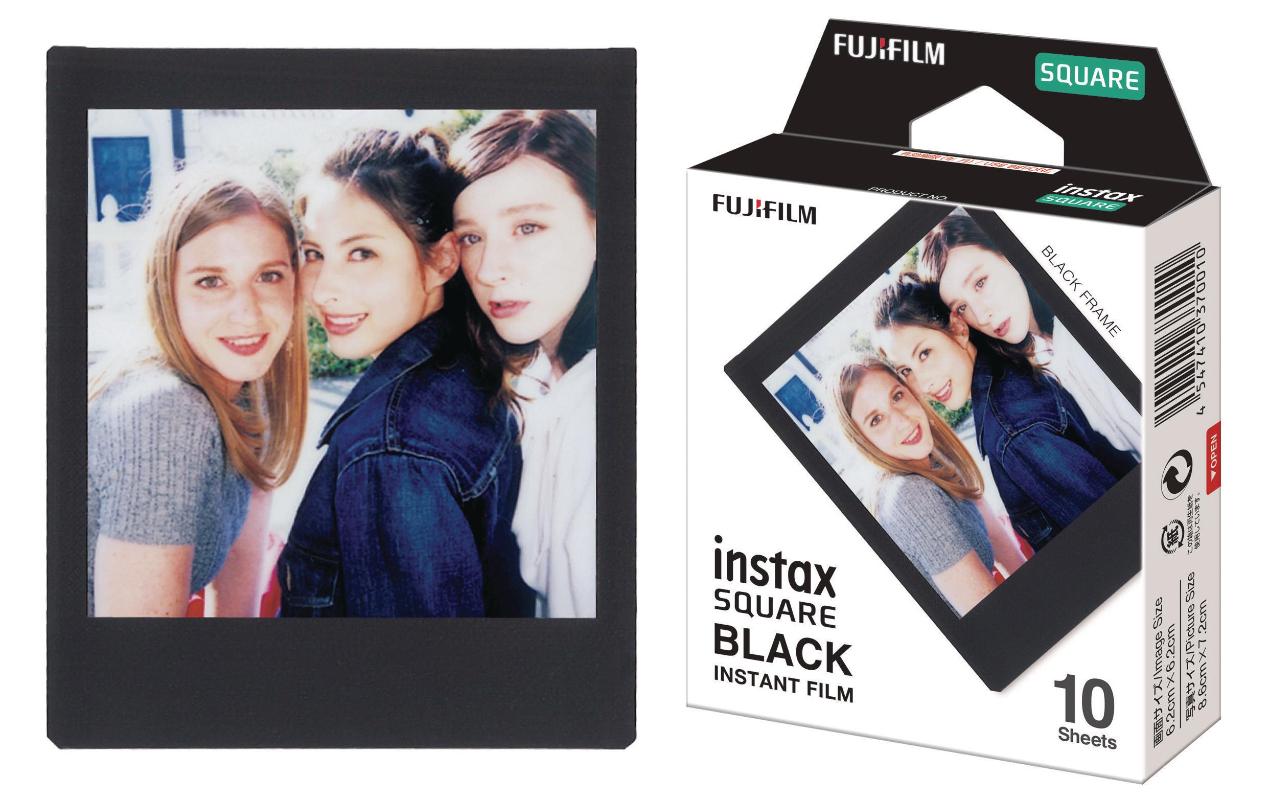 Fujifilm Sofortbildfilm Instax Square 10 Blatt, schwarz