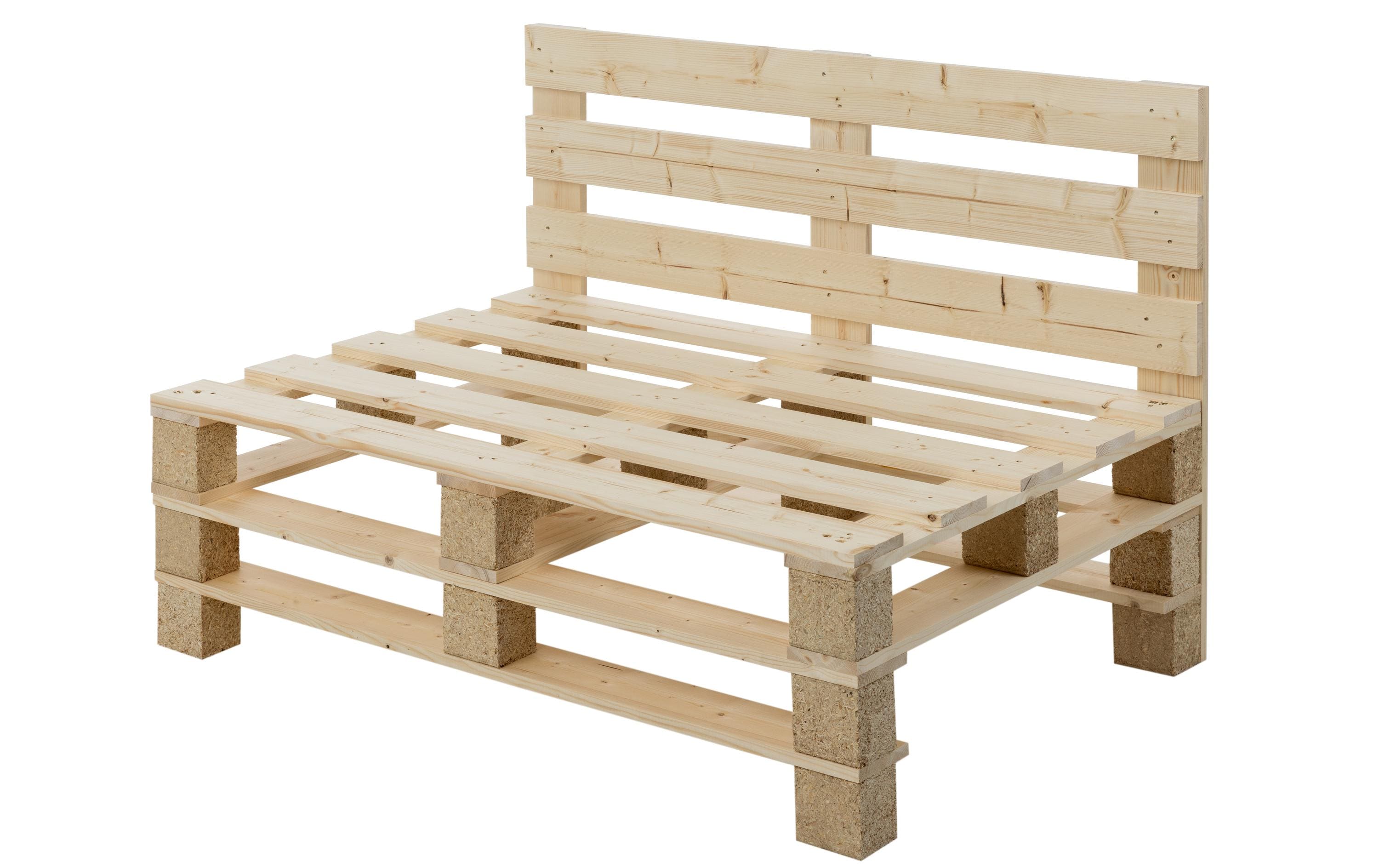 COCON Palettensofa Nature, 120 x 50/86 x 80