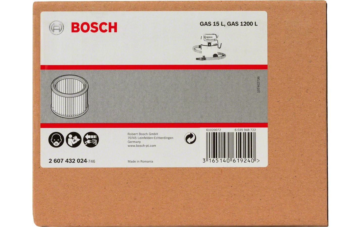 Bosch Professional Ersatzfilter Mehrzwecksauger GAS 20 L SFC