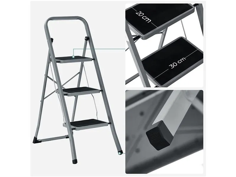 Songmics Trittleiter Grau-Schwarz Songmics Trittleiter Grau-Schwarz