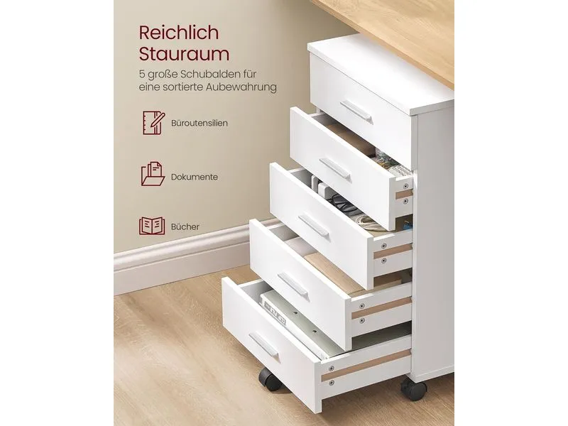 Songmics Multifunktionswagen 42 x 40 x 65.7 cm, Weiss