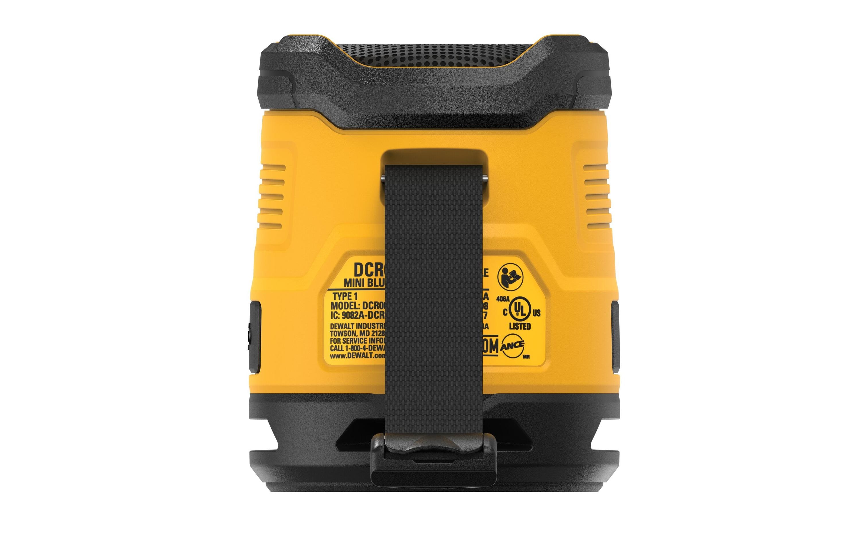 DEWALT Bluetooth Speaker USB-C Rechargeable Gelb