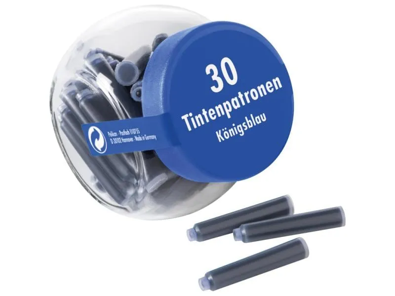 Pelikan Tintenpatrone im Glas Königsblau, 30 Stück Pelikan Tintenpatrone im Glas Königsblau, 30 Stück