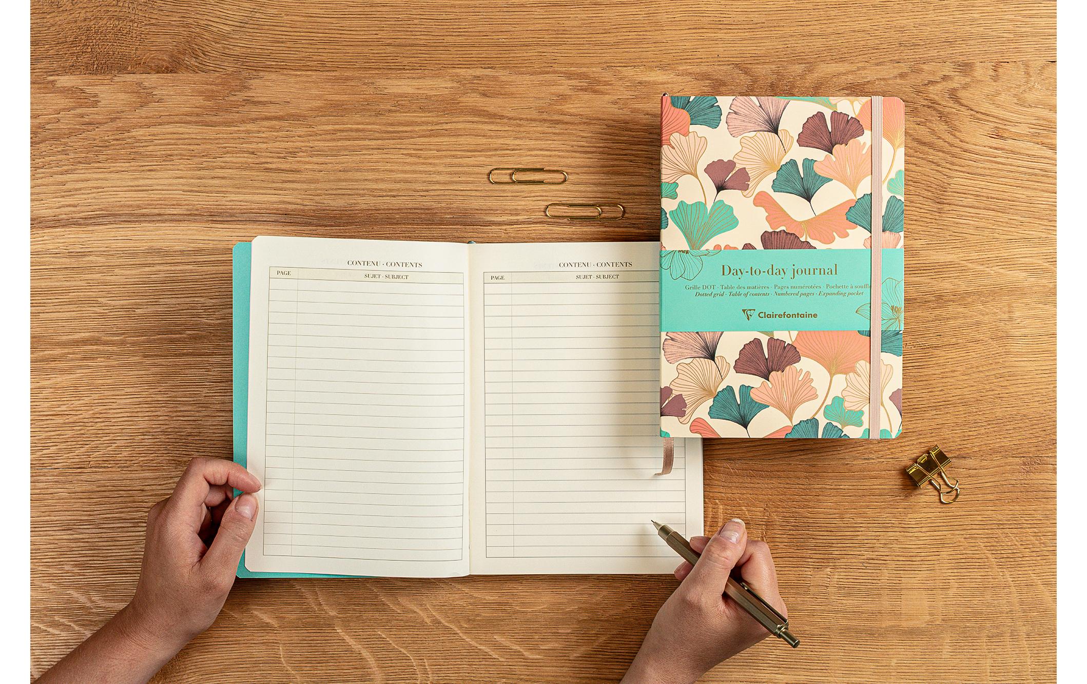 Clairefontaine Tagesplaner Gaia assortiert, Blätter, 0, Beige