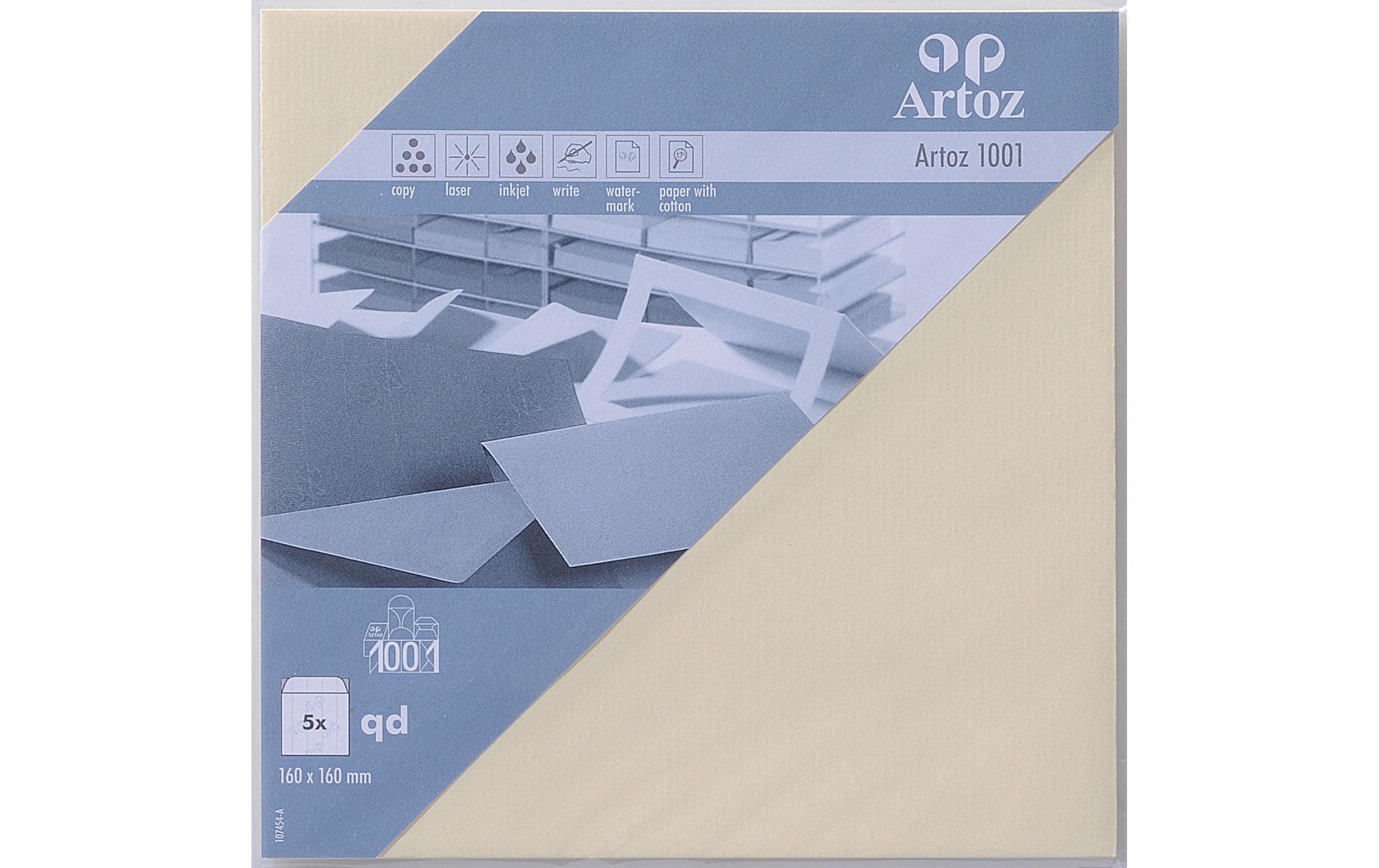 Artoz Couvert 1001, 16 x 16 cm, 5 Stück, Chamois Artoz Couvert 1001, 16 x 16 cm, 5 Stück, Chamois