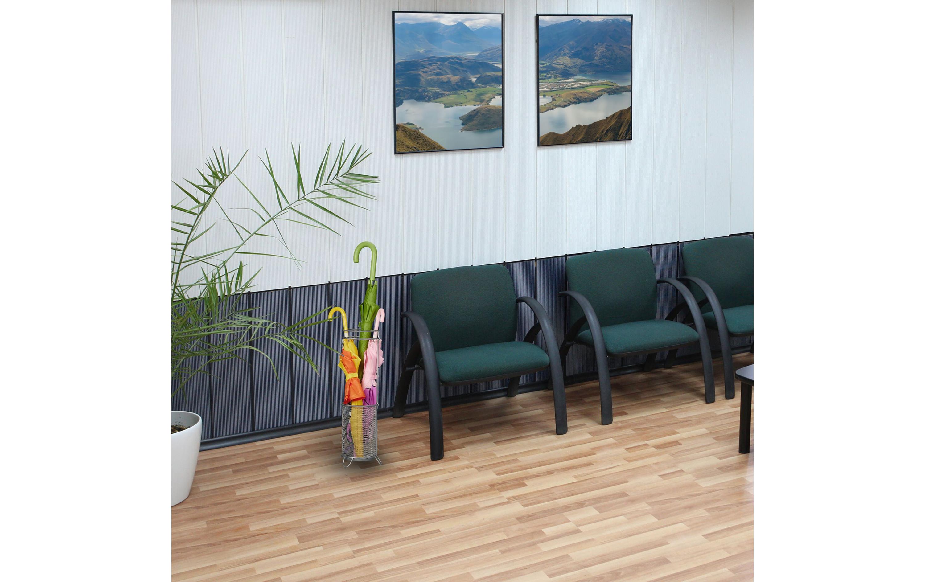 relaxdays Schirmständer rund Silber