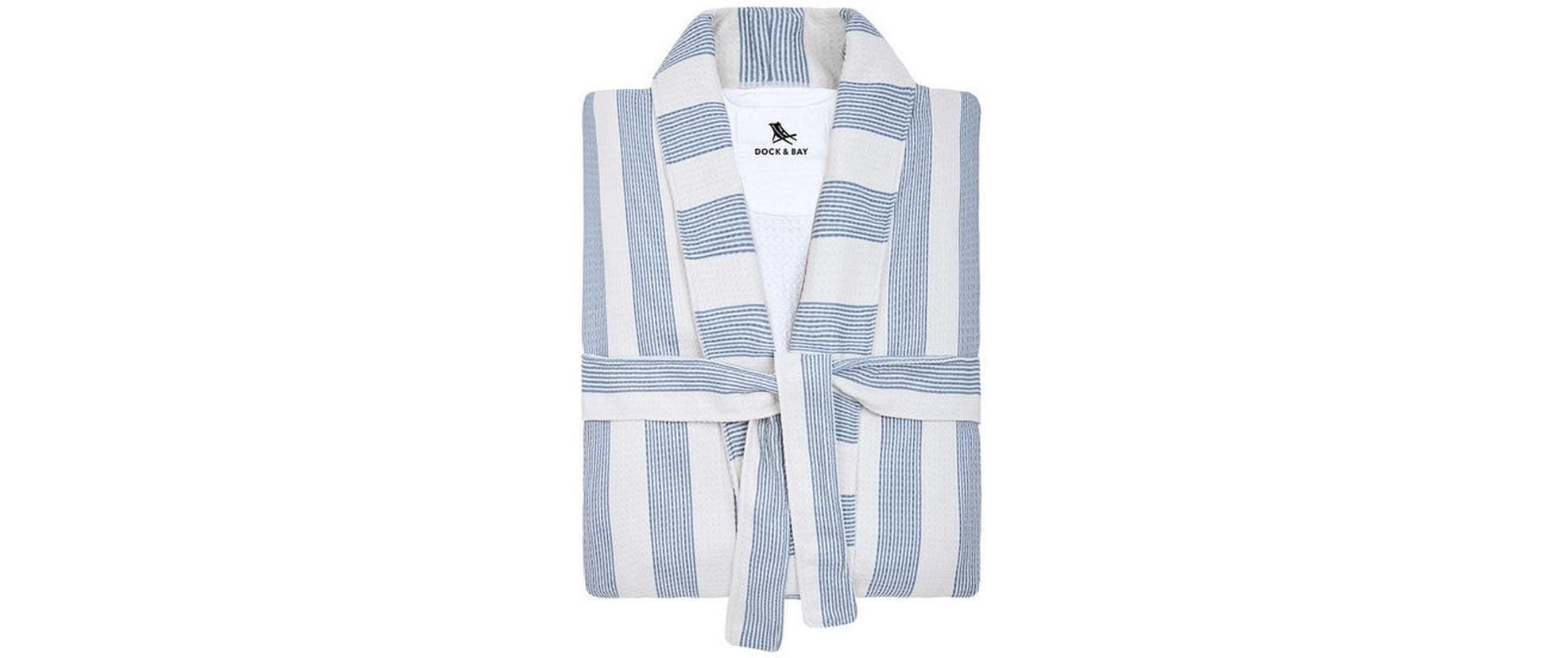 Dock & Bay Bademantel Waffle Storm Cloud Blau/Weiss