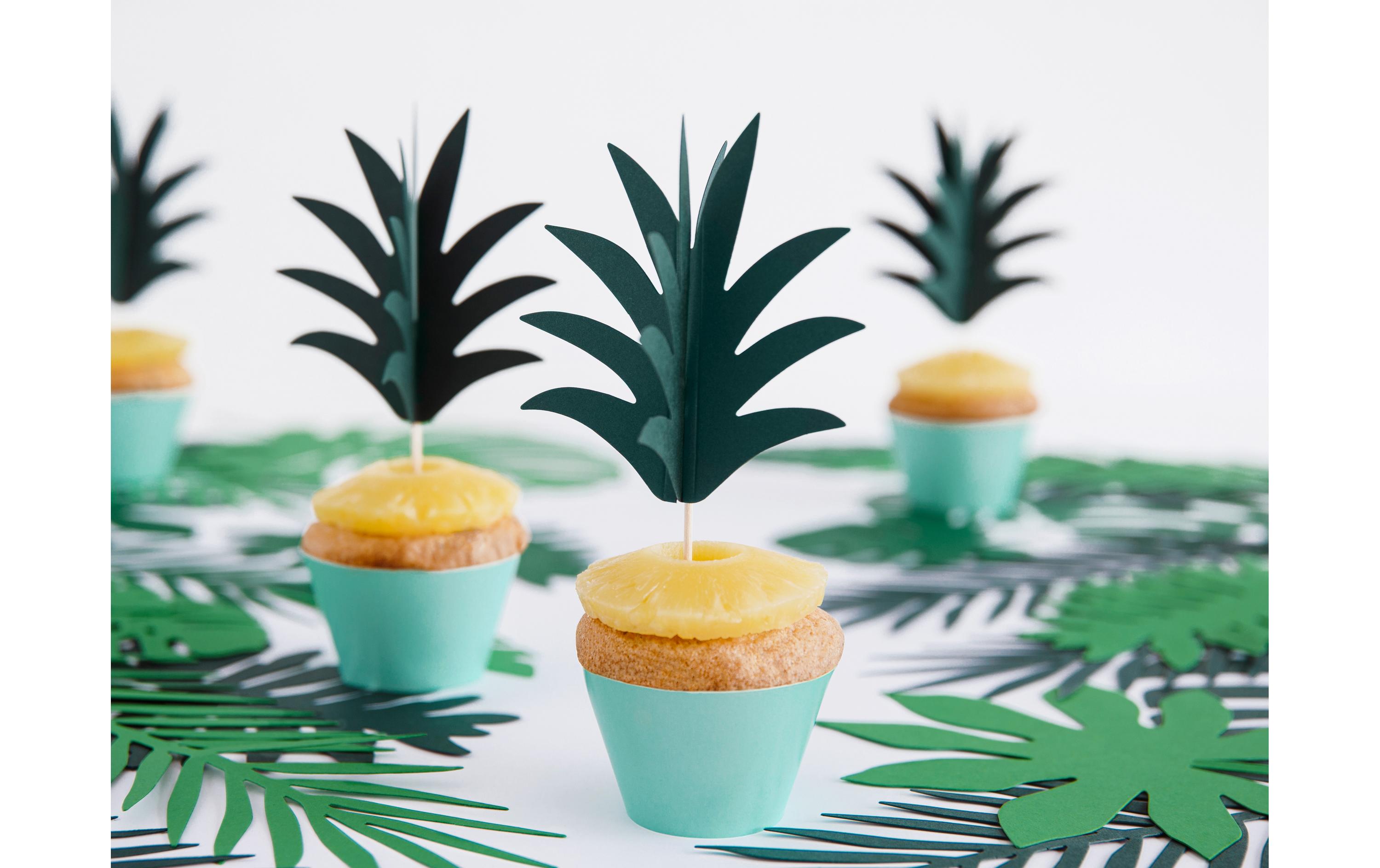 Partydeco Kuchen-Topper Aloha Ananas 6 Stück, Grün