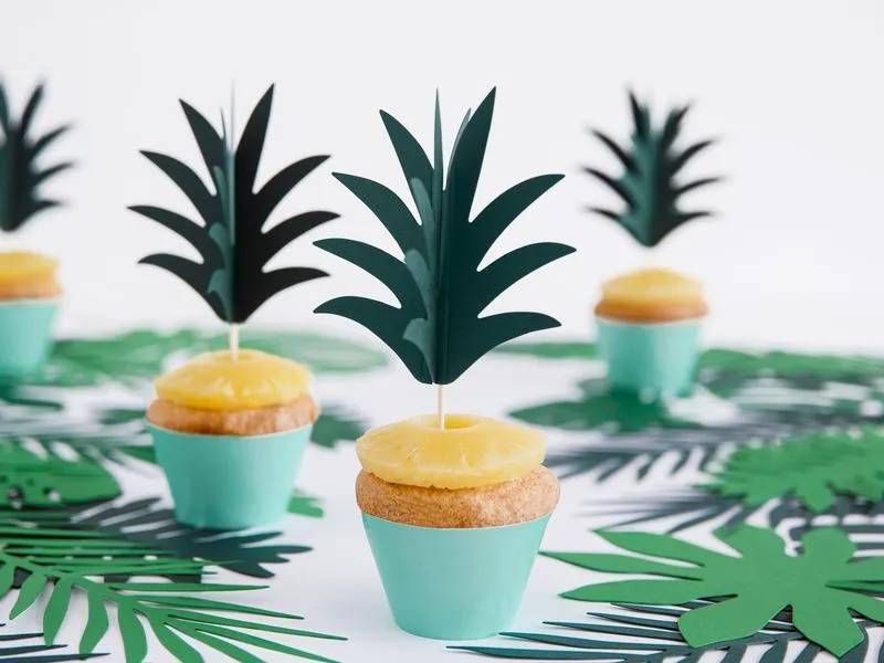 Partydeco Kuchen-Topper Aloha Ananas 6 Stück, Grün Partydeco Kuchen-Topper Aloha Ananas 6 Stück, Grün